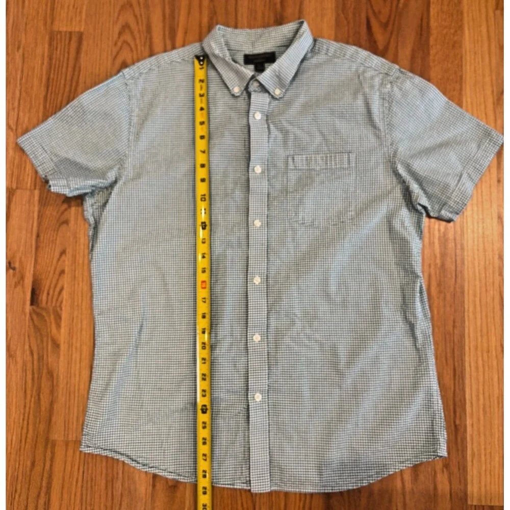 Banana Republic Shirt Men’s XL Short Sleeve Green Plaid Cotton Easter Spring EUC